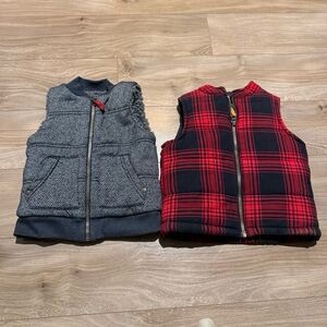 OshKosh B'gosh Gray and Carter Red Kids Vests